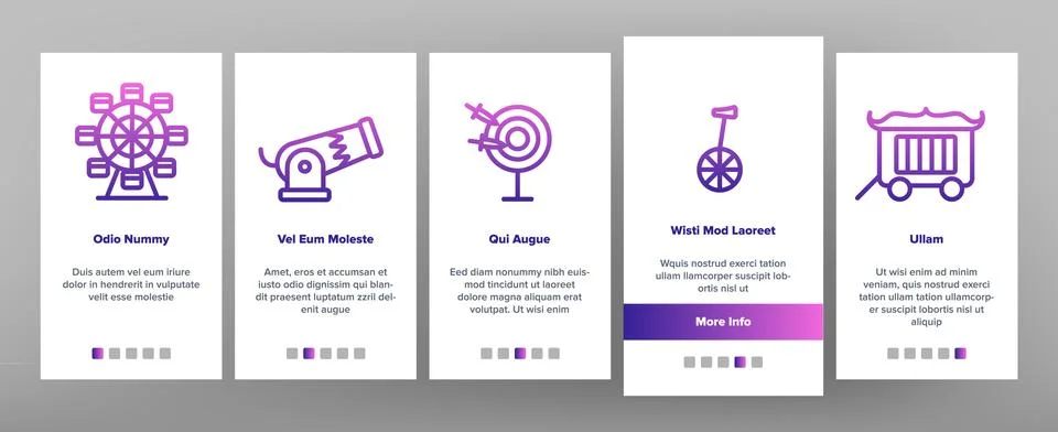 Circus Show Elements Vector Onboarding Stock Illustration