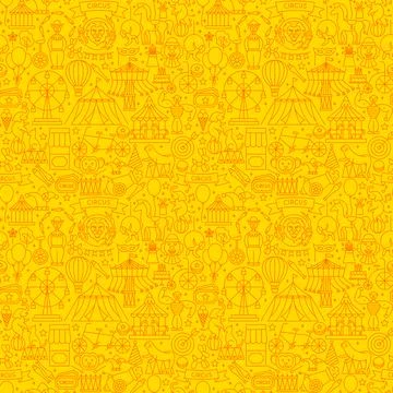 Circus Show Line Seamless Pattern Illustrazione stock