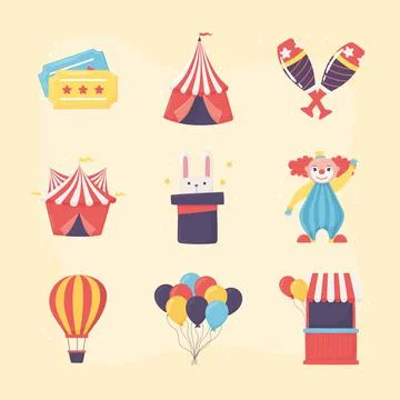 Circus show set Illustrazione stock