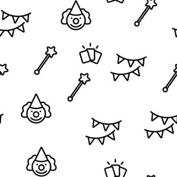 Circus Show Vector Seamless Pattern Stock Illustration
