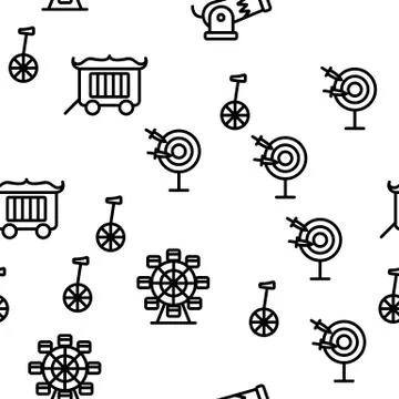 Circus Show Vector Seamless Pattern Illustrazione stock