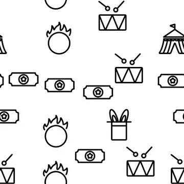Circus Show Vector Seamless Pattern Illustrazione stock