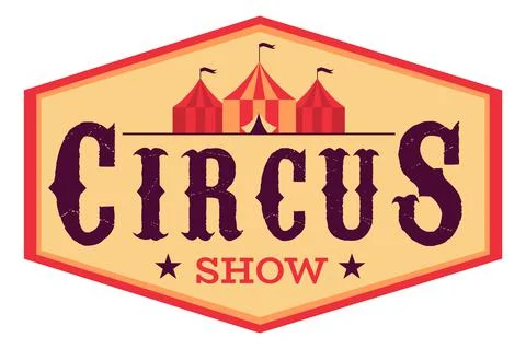Circus sign template. Magic show retro logo Stock Illustration