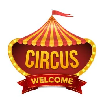 Circus Sign Vector. Carnival Light Bulb Frame. Flat Isolated Illustration Stock Illustration