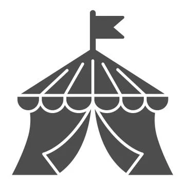 Circus solid icon, Amusement park concept, circus tent sign on white background Illustrazione stock