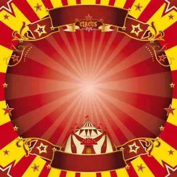 Circus square red and yellow Stock Illustration