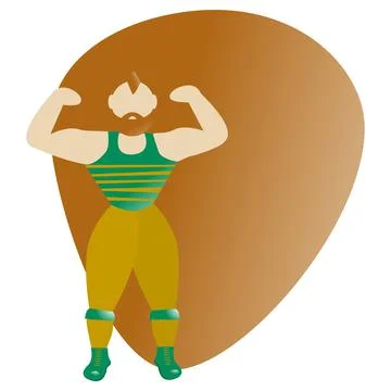 The circus strong man. Vector illustration. Stock Illustration