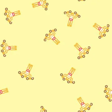 Circus strongman carnival show vector seamless pattern Illustration