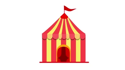 Circus Tent Carnival Vector Flat Animation Stock Footage 336724065