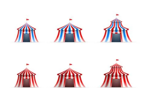 Circus tent collection Stock Illustration