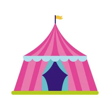 Circus tent fair flat style icon Stock-Illustration