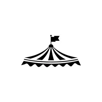 Circus Tent with Flag. Vector icon. Stock Illustration