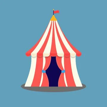 Circus tent flat design illustration Illustration