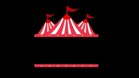 Circus Tent Frame Flashing Lights Flat Style Stock Footage 336936867