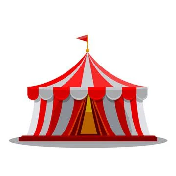 Circus tent front view for your design. Vector illustration. Stock Illustration
