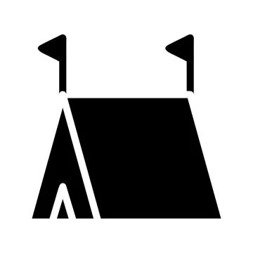 Circus tent icon with flags. Concept of entertainment, performance, and amu.. Stockillustratie