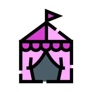 Circus tent icon for fun event celebration Stock Illustration