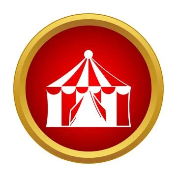 Circus tent icon representing entertainment and carnival fun Stock Illustration