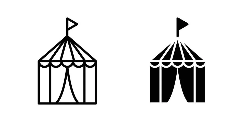 Circus tent icon vector design illustrations Stock Illustration
