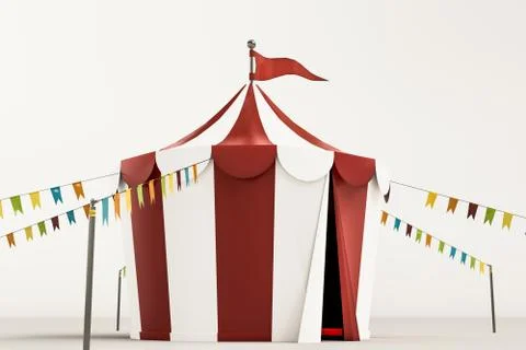 Circus tent isolated on white background Stock Illustration