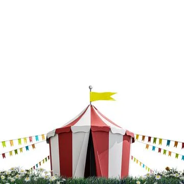 Circus tent isolated on white background Stock Illustration