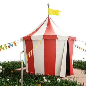 Circus tent isolated on white background Stock Illustration