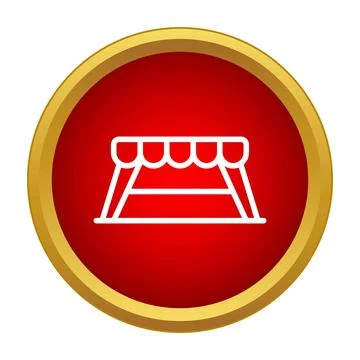 Circus tent line icon big top carnival symbol Illustrazione stock