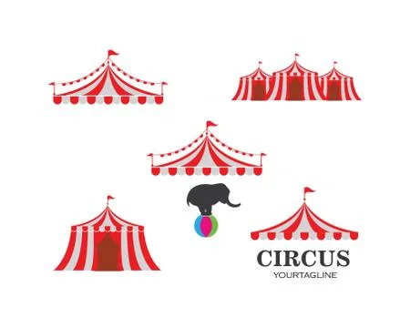 Circus tent logo template. Vector Stock Illustration