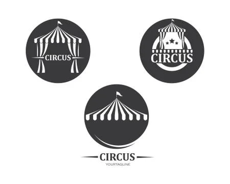 Circus tent logo template Vector Stock Illustration