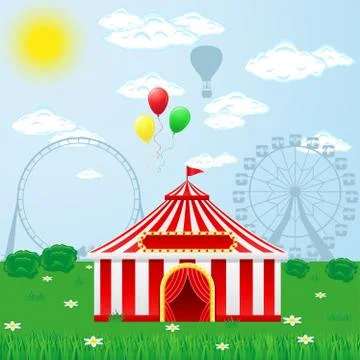 Circus tent on nature Stock Illustration