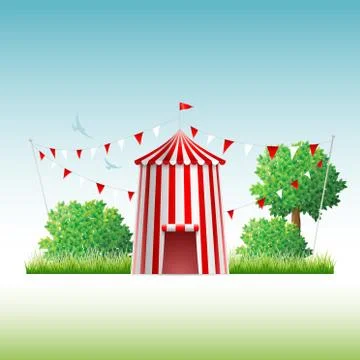 Circus tent in nature Stock Illustration