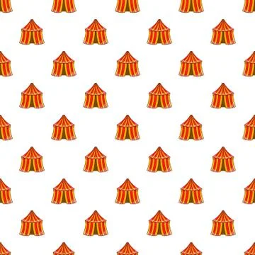 Circus tent pattern, cartoon style Stock Illustration