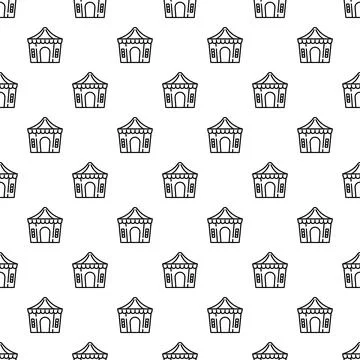 Circus tent pattern repeat on white background 库存插图