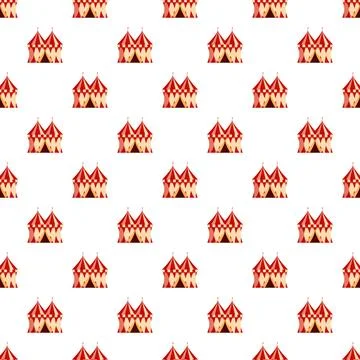 Circus tent pattern repeating design on white background Ilustração Stock