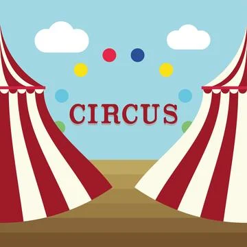 Circus tent scene. Vector Stock Illustration