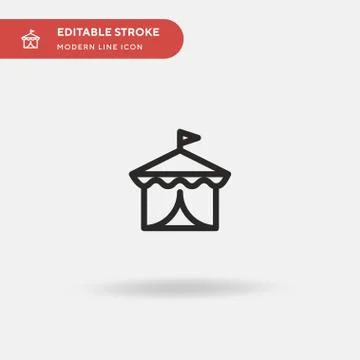 Circus Tent Simple vector icon. Illustration symbol design template for web m Stock Illustration