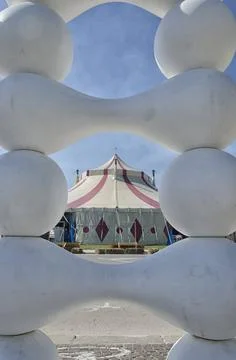 Circus tent through an artwork View of the circus tent through an artwork ... Stock Photos