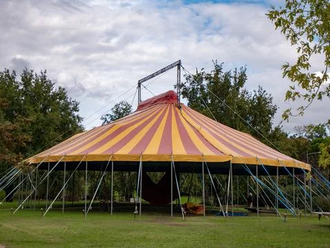 Circus tent under construction Stock Photos