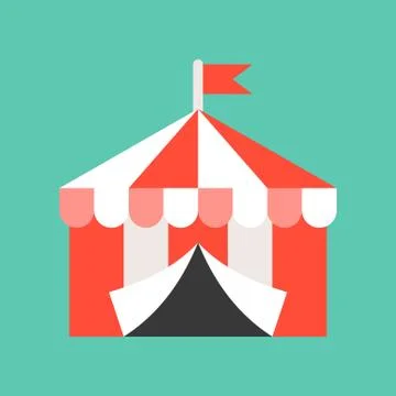 Circus tent vector icon, amusement park related flat style Ilustración de archivo