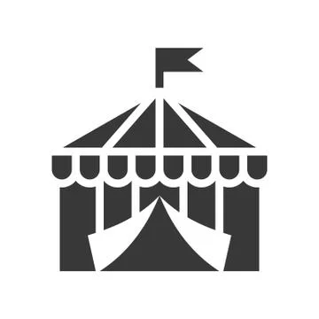 Circus tent vector icon, amusement park related solid style Ilustración de archivo