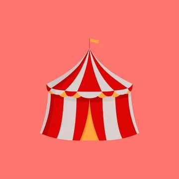 Circus tent vector on pink background Illustrazione stock