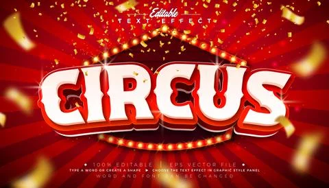 Circus Text Effect Design Editable and Scalable 3D Vector Graphic Style with  Stock Illustration