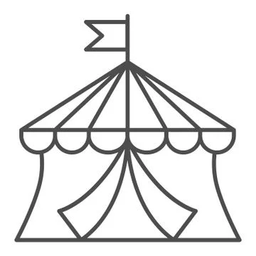 Circus thin line icon, Amusement park concept, circus tent sign on white Stockillustratie