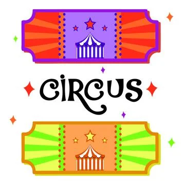 Circus tickets with text "circus". Stock Illustration