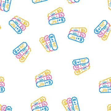 Circus tickets vector seamless pattern flat 스톡 일러스트