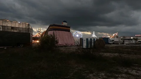 Circus in town Stock Footage 87708325