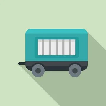 Circus trailer icon, flat style Illustrazione stock