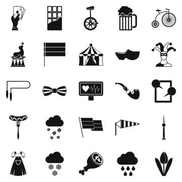 Circus training icons set, simple style イラスト素材