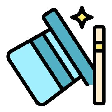 Circus trick hat icon vector flat Illustrazione stock