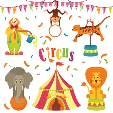 Circus - vector clip art on white isolated イラスト素材